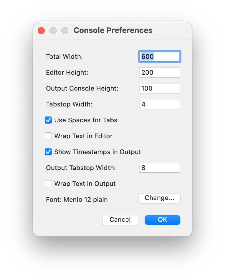 Preferences Dialog Preferences Dialog